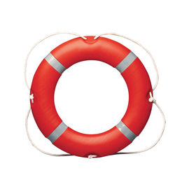 Anneau de sauveteur de l'eau de couleur rouge, anneau de sauvetage de mousse de polyuréthane avec la corde