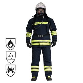 Combinaisons ignifuges noires/fluorescentes, costume de Sam de pompier de résistance à l'eau