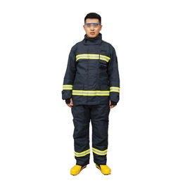 Résistance à l'eau professionnelle de costume de pompier deux couches de couleur de bleu marine